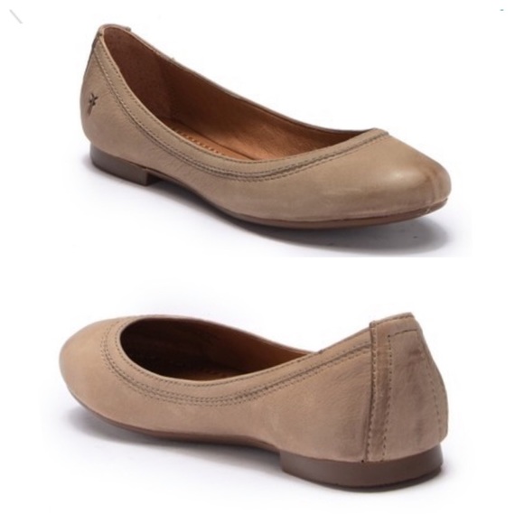 frye carrie leather flat